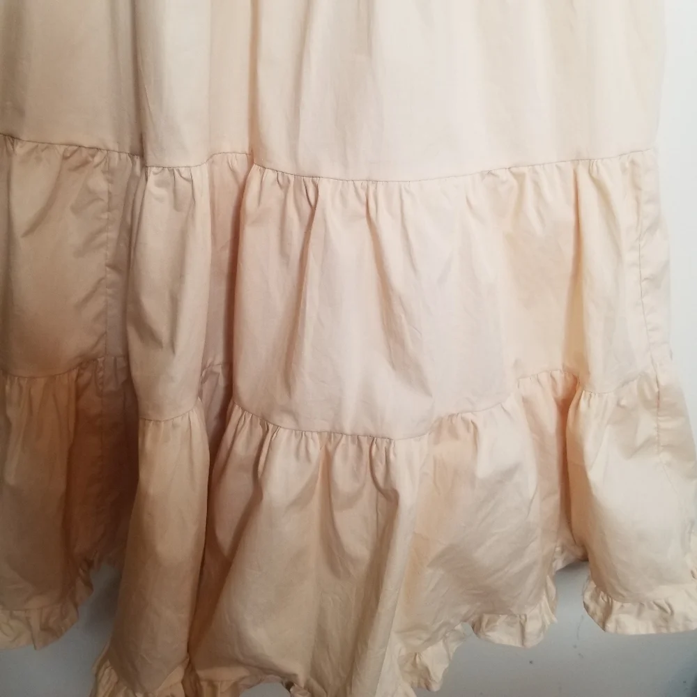 Ulla Johnson Tiered Midi Dress Ivory Oatmeal Cotton Boho Prairie Dress Hope